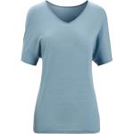 Blaue Icebreaker V-Ausschnitt T-Shirts aus Jersey für Damen Größe M 