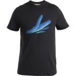 Reduzierte Schwarze Kurzärmelige Icebreaker Aurora T-Shirts für Herren Größe XL 