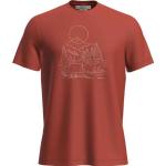 Rote Kurzärmelige Icebreaker Tech T-Shirts für Herren Größe M 