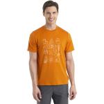 Orange Icebreaker Tech T-Shirts aus Jersey für Herren Größe L 