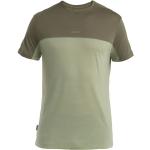 Grüne Color Blocking Kurzärmelige Icebreaker Sphere T-Shirts aus Jersey für Herren Größe L 