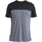 Graue Color Blocking Kurzärmelige Icebreaker Sphere T-Shirts aus Jersey für Herren Größe M 