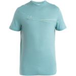 Grüne Kurzärmelige Icebreaker Tech T-Shirts aus Wolle für Herren Größe L 