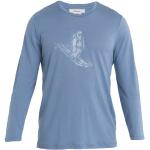 Blaue Langärmelige Icebreaker Tech T-Shirts für Herren Größe M 