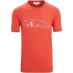 Rote Kurzärmelige Icebreaker NATURE T-Shirts für Herren Größe XXL 