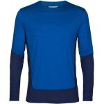 Marineblaue Langärmelige Icebreaker T-Shirts mit Reißverschluss für Herren Größe L 