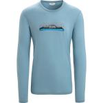 Blaue Langärmelige Icebreaker Tech T-Shirts für Herren Größe L 