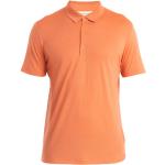 Orange Langärmelige Icebreaker Tech Herrenpoloshirts & Herrenpolohemden aus Wolle Größe M 