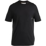Schwarze Langärmelige Icebreaker Pocket Shirts mit Tasche aus Wolle für Herren Größe M 