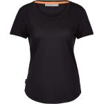 Schwarze Kurzärmelige Icebreaker Sphere T-Shirts für Damen Größe M 