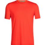 Rote Kurzärmelige Icebreaker Sphere T-Shirts für Herren Größe S 
