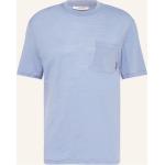 Hellblaue Icebreaker Tech Shirts mit Tasche aus Wolle für Herren Übergrößen 