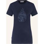 Dunkelblaue Icebreaker Tech T-Shirts aus Wolle für Damen Größe S 