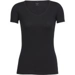Schwarze Langärmelige Icebreaker Siren V-Shirts aus Jersey für Damen Größe XL 