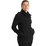Schwarze Icebreaker Zip Hoodies & Sweatjacken aus Fleece mit Kapuze für Damen Größe L 