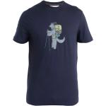 Marineblaue Icebreaker Tech T-Shirts aus Wolle für Herren Größe L 