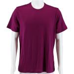 Auberginefarbene Kurzärmelige Icebreaker Tech T-Shirts aus Wolle für Herren Größe XL 
