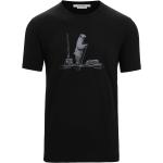 Schwarze Kurzärmelige Icebreaker Tech T-Shirts aus Merino-Wolle für Herren Größe L 