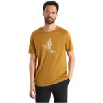 Gelbe Kurzärmelige Icebreaker Tech T-Shirts aus Merino-Wolle für Herren Größe XXL 