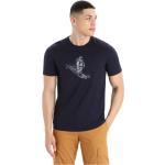 Marineblaue Kurzärmelige Icebreaker Tech T-Shirts aus Merino-Wolle für Herren Größe XXL 