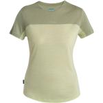 Grüne Color Blocking Kurzärmelige Icebreaker Sphere T-Shirts aus Jersey für Damen Übergrößen 
