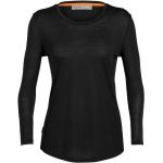 Schwarze Langärmelige Icebreaker Sphere T-Shirts für Damen Größe L 
