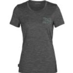 Blumenmuster Icebreaker Tech T-Shirts mit Reißverschluss aus Wolle für Damen Größe M für den für den Sommer 