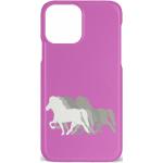 Pinke iPhone 12 Hüllen mit Pferdemotiv 