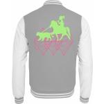 Graue Motiv College-Jacken mit Pferdemotiv aus Baumwolle für Herren Größe XXL 