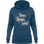 Icelandic Horse Islandpferde Damen Hoodie - Airforce Blue / L