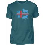 Blaue Basic-Shirts mit Pferdemotiv aus Baumwolle für Herren Größe L 