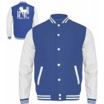 Blaue Motiv College Jacken für Kinder & Baseball Jacken für Kinder mit Pferdemotiv aus Baumwolle Größe 122 