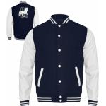 Blaue Motiv College Jacken für Kinder & Baseball Jacken für Kinder mit Pferdemotiv aus Baumwolle Größe 164 