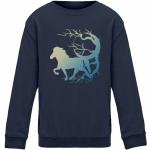 Marineblaue Motiv Kinderhoodies & Kapuzenpullover für Kinder mit Pferdemotiv aus Baumwolle Größe 98 