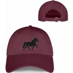 Burgundfarbene Bio Snapback-Caps mit Pferdemotiv aus Baumwolle Einheitsgröße für den für den Sommer 