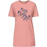 Pinke Bio Shirtkleider mit Pferdemotiv aus Jersey für Damen Größe S für den für den Sommer 