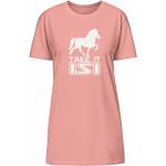 Pinke Bio Shirtkleider mit Pferdemotiv aus Jersey für Damen Größe XL für den für den Sommer 