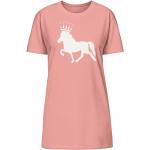 Pinke Bio Shirtkleider mit Pferdemotiv aus Jersey für Damen Größe XS für den für den Sommer 