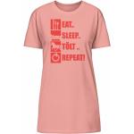 Pinke Bio Shirtkleider mit Pferdemotiv aus Jersey für Damen Größe XXL für den für den Sommer 