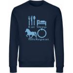 Marineblaue Bio Herrensweatshirts mit Pferdemotiv Größe L 