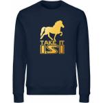 Marineblaue Bio Herrensweatshirts mit Pferdemotiv Größe L 