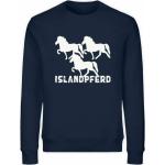 Marineblaue Bio Herrensweatshirts mit Pferdemotiv Größe M 