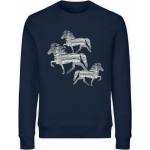 Marineblaue Bio Herrensweatshirts mit Pferdemotiv Größe S zum Vatertag 