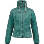 Grüne Unifarbene Icepeak Herbstjacken aus Fleece mit Kapuze für Damen Größe L 