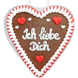 Ich liebe Dich - Lebkuchen Herz - 21cm - perfekt zum Valentinstag oder als Geburtstagsgeschenk für Freund und Freundin