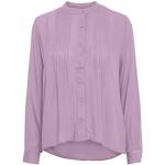 ICHI IHMARRAKECH SO SH2 Damen Bluse Langarm mit Stehkragen und Plisseefalten, Größe:L, Farbe:Lavender Mist (163307)