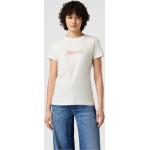 Offwhitefarbene ICHI T-Shirts aus Baumwolle für Damen Größe XS 
