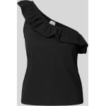 Schwarze ICHI One Shoulder One Shoulder Tops aus Polyamid für Damen Größe XL 