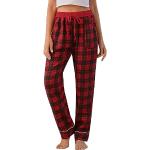 Rote Karo Pyjamahosen lang aus Flanell für Damen Größe XXL für den für den Winter 