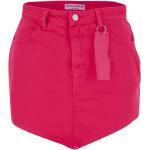 Reduzierte Pinke Mini Jeans-Miniröcke aus Baumwolle für Damen 